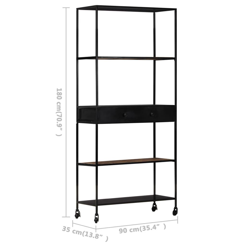 Book Cabinet 35.4"x13.8"x70.9" Rough Mango Wood & Iron at Set Shop and Smile