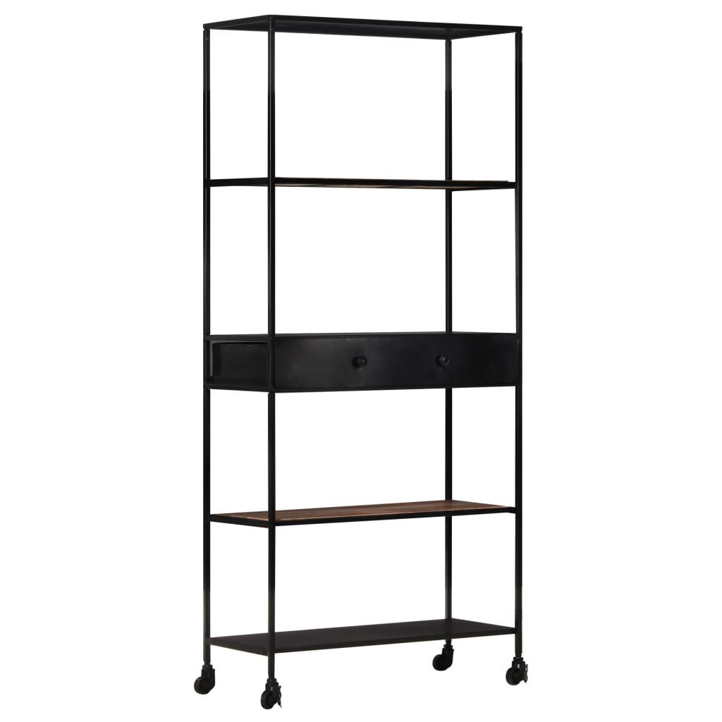 Book Cabinet 35.4"x13.8"x70.9" Rough Mango Wood & Iron at Set Shop and Smile