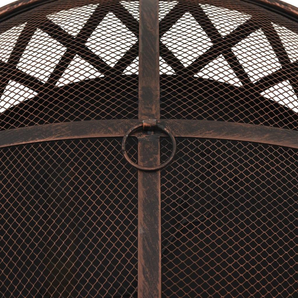 Rustic Fire Pit with Poker 29.9" XXL Steel at Set Shop and Smile