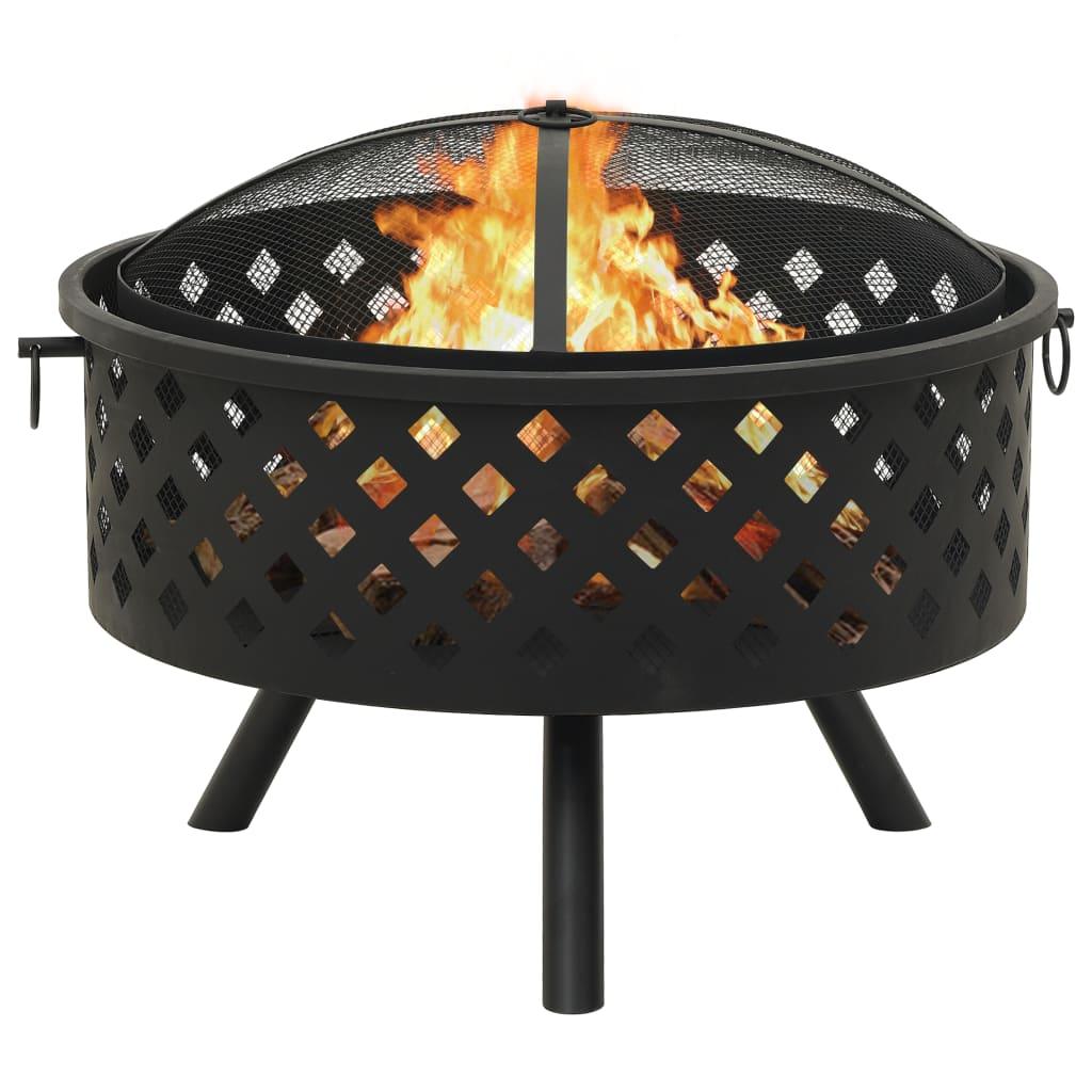 Fire Pit with Poker 26.8" XXL Steel at Set Shop and Smile