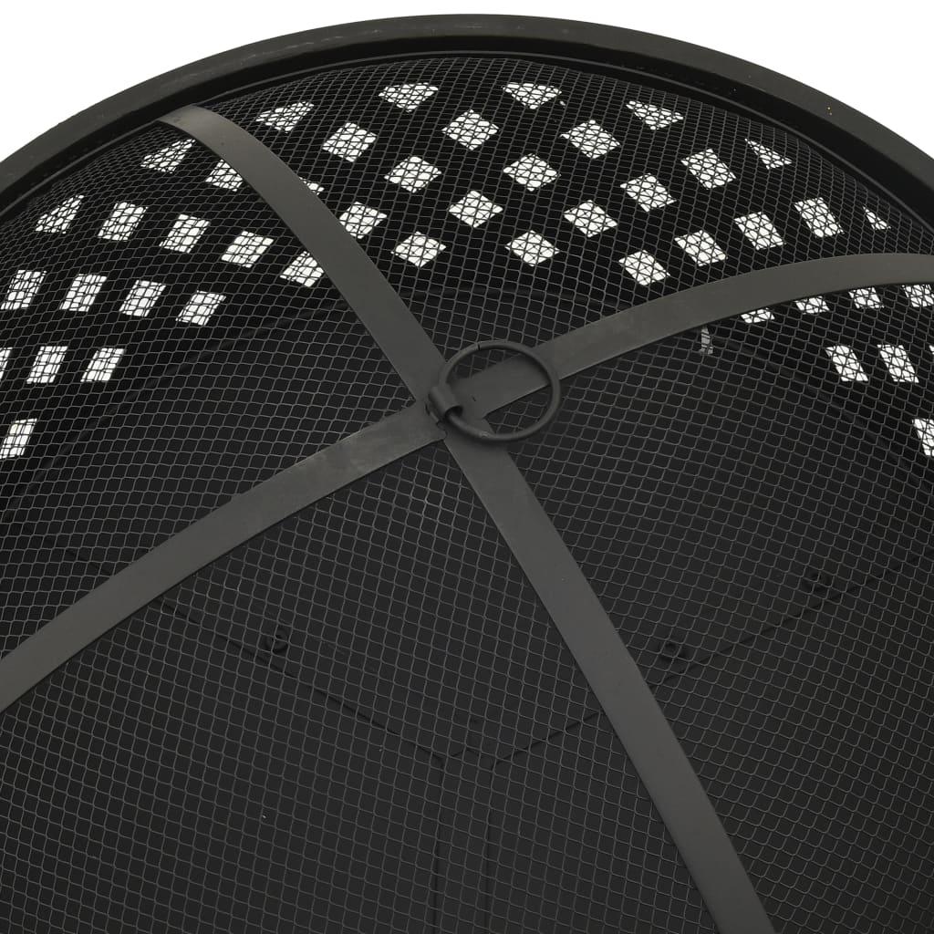 Fire Pit with Poker 26.8" XXL Steel at Set Shop and Smile