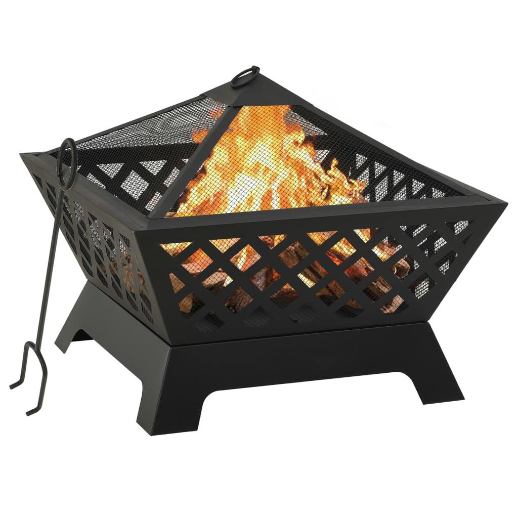 Fire Pit with Poker 25.2" XXL Steel at Set Shop and Smile