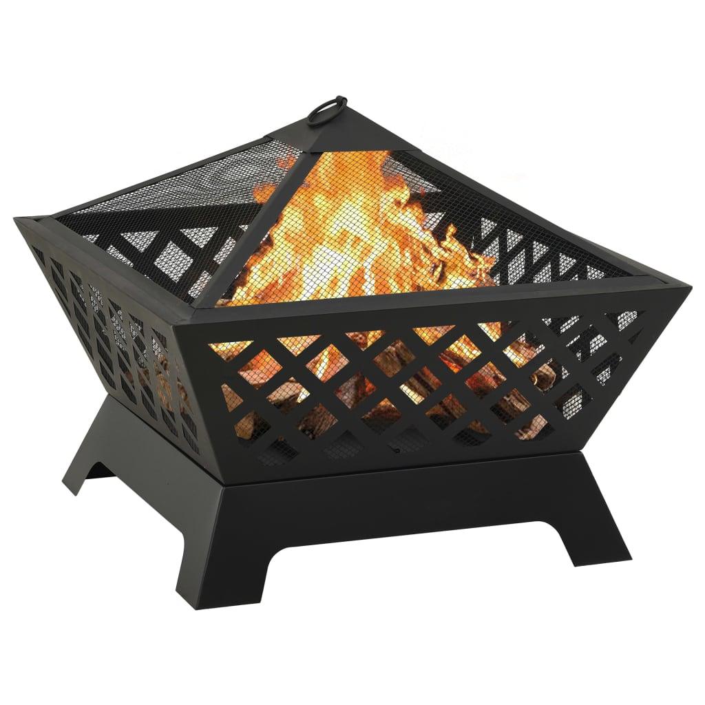 Fire Pit with Poker 25.2" XXL Steel at Set Shop and Smile