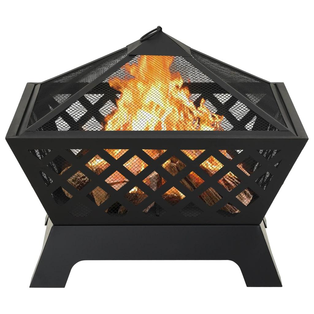 Fire Pit with Poker 25.2" XXL Steel at Set Shop and Smile