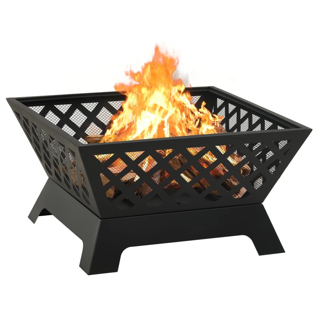 Fire Pit with Poker 25.2" XXL Steel at Set Shop and Smile