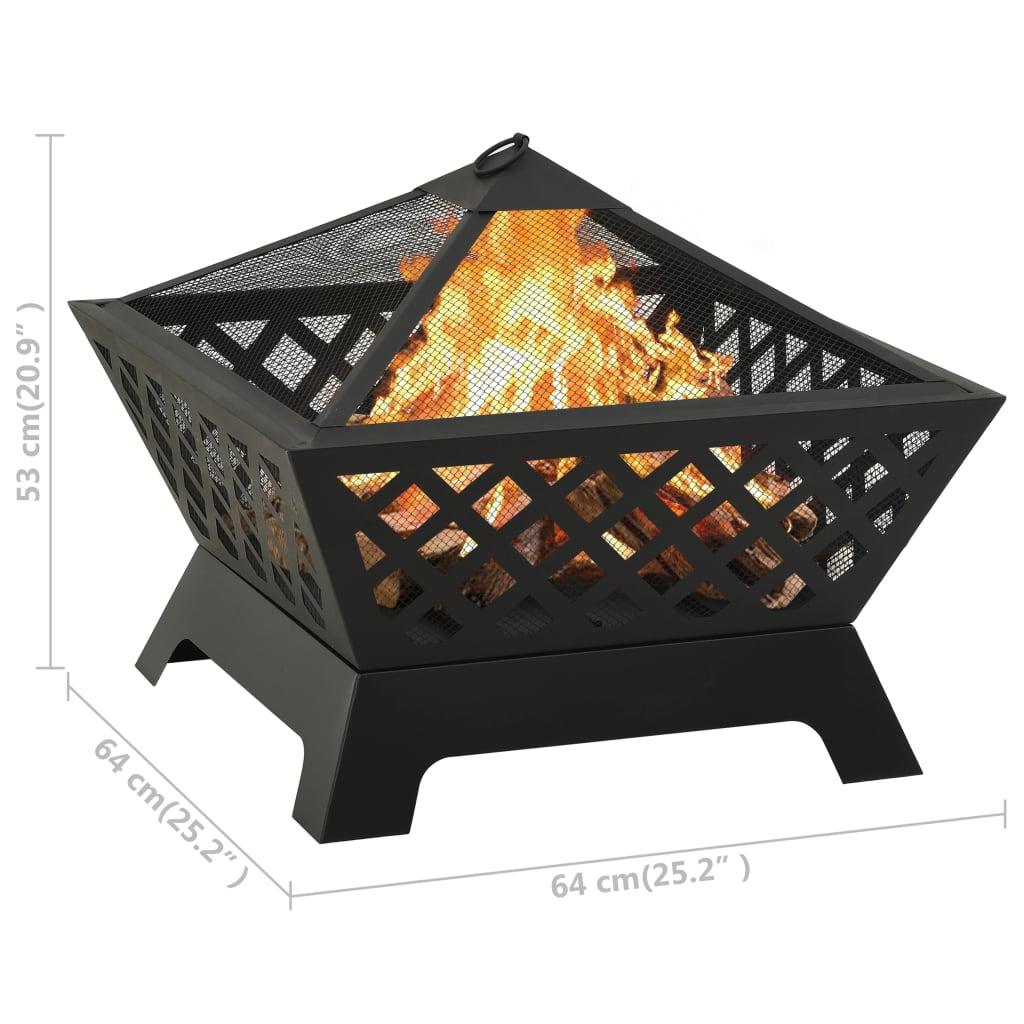 Fire Pit with Poker 25.2" XXL Steel at Set Shop and Smile