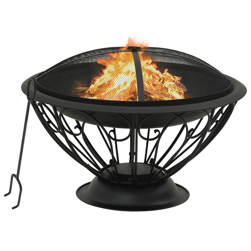 Fire Pit with Poker 29.5" XXL Steel at Set Shop and Smile