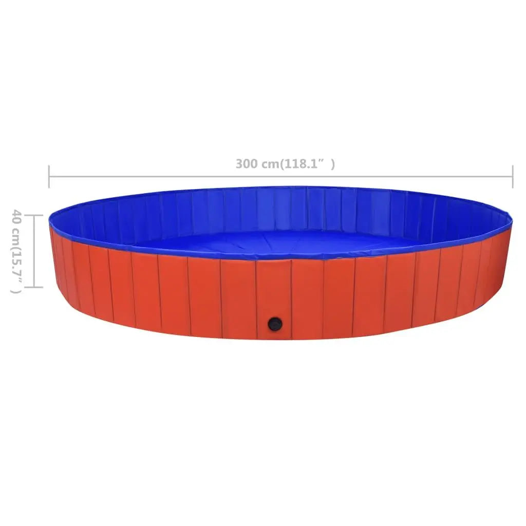 Foldable Dog Swimming Pool Red 118.1"x15.7" PVC at Set Shop and Smile
