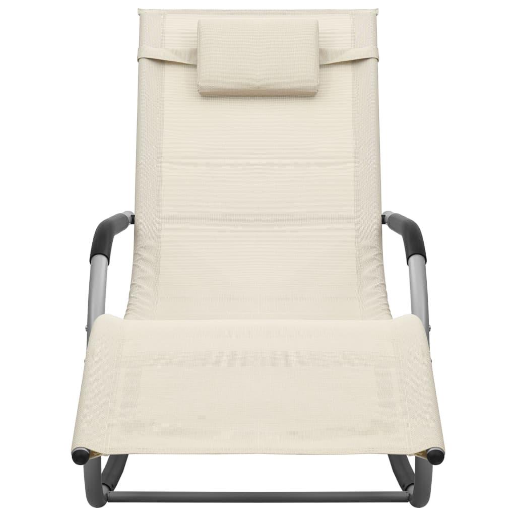 Sun Lounger Textilene Cream and Gray at Set Shop and Smile