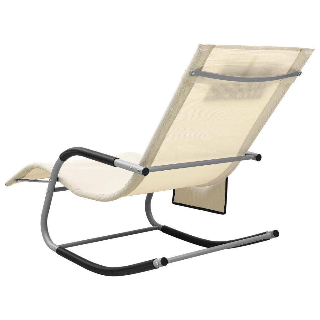 Sun Lounger Textilene Cream and Gray at Set Shop and Smile