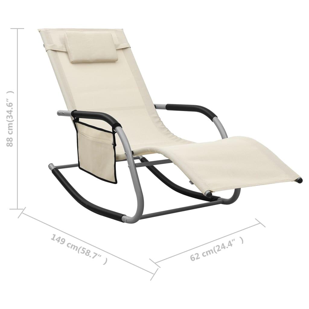 Sun Lounger Textilene Cream and Gray at Set Shop and Smile