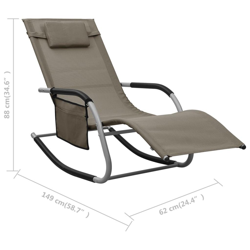Sun Loungers 2 pcs Textilene Taupe and Gray at Set Shop and Smile