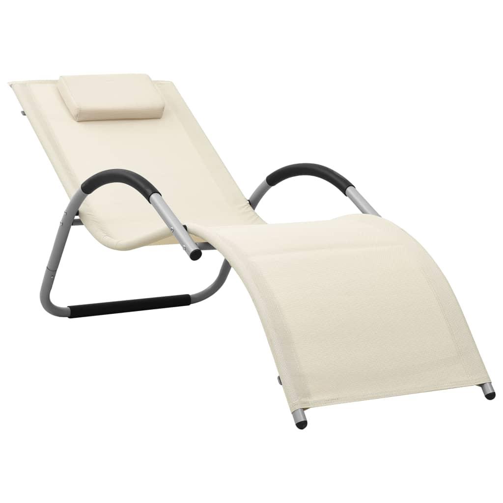 Sun Lounger Textilene Cream and Gray at Set Shop and Smile
