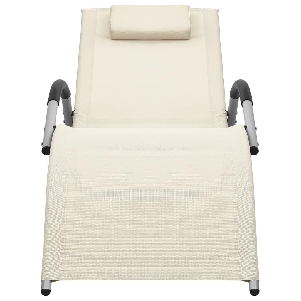 Sun Lounger Textilene Cream and Gray at Set Shop and Smile