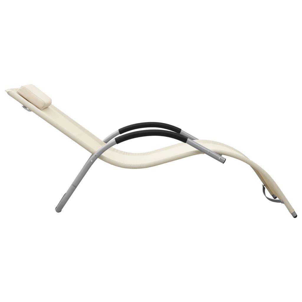 Sun Lounger Textilene Cream and Gray at Set Shop and Smile