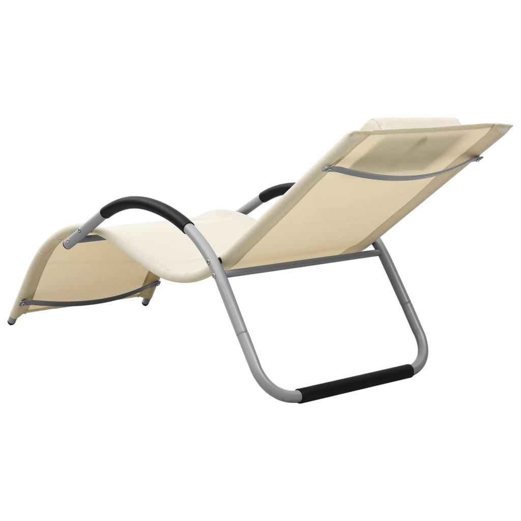 Sun Lounger Textilene Cream and Gray at Set Shop and Smile