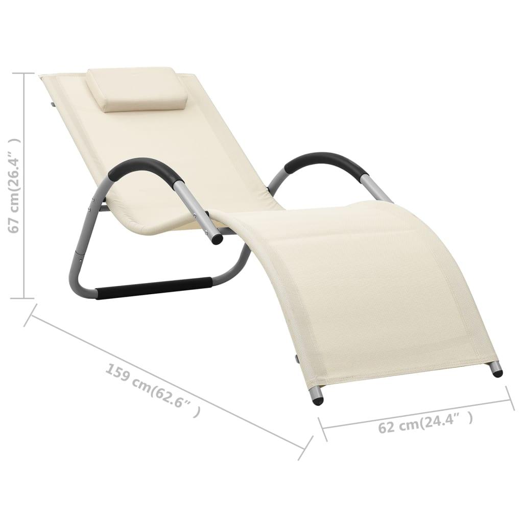 Sun Lounger Textilene Cream and Gray at Set Shop and Smile