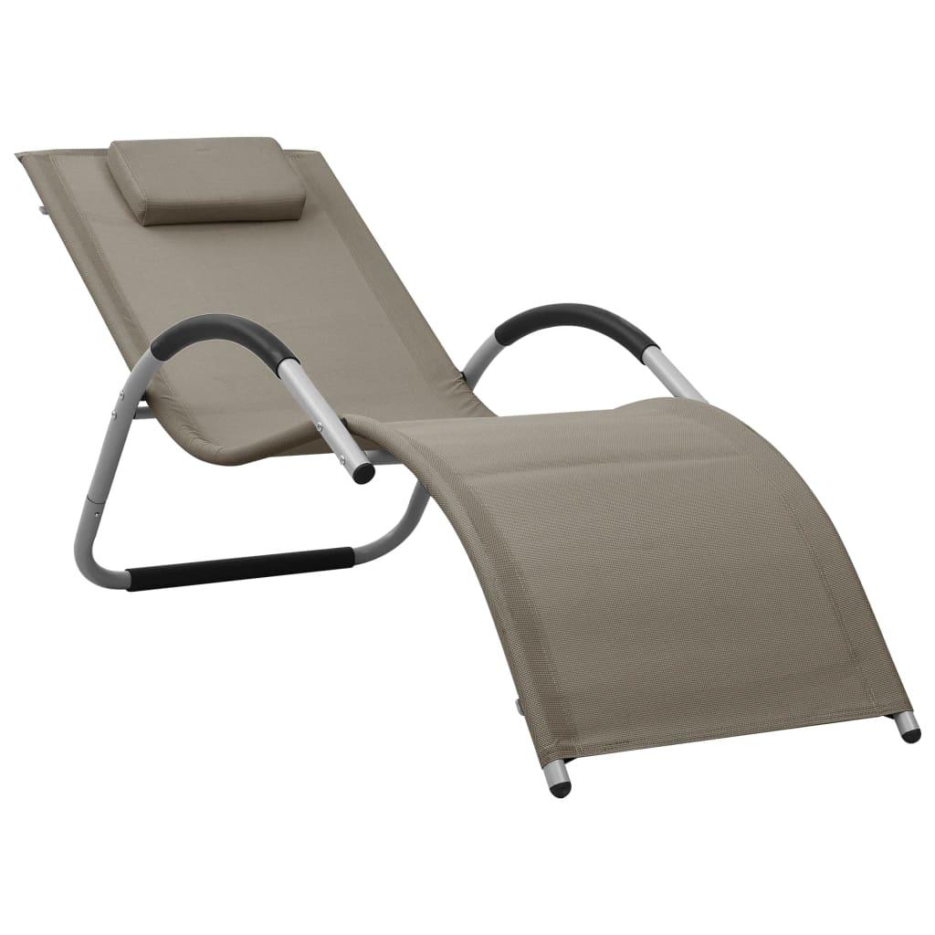 Sun Lounger Textilene Taupe and Gray at Set Shop and Smile