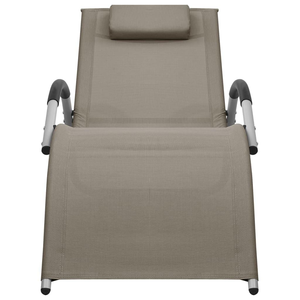 Sun Lounger Textilene Taupe and Gray at Set Shop and Smile
