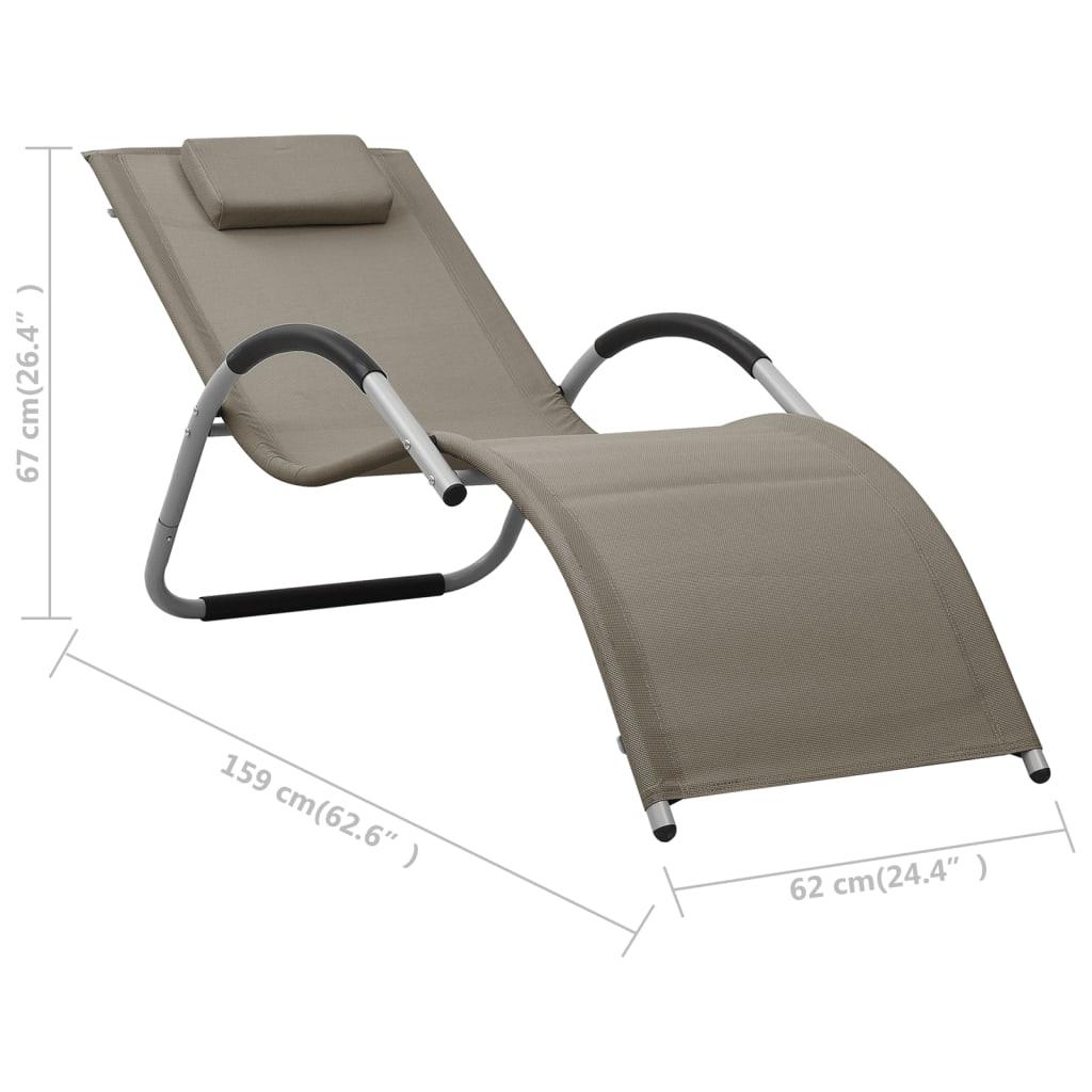 Sun Lounger Textilene Taupe and Gray at Set Shop and Smile