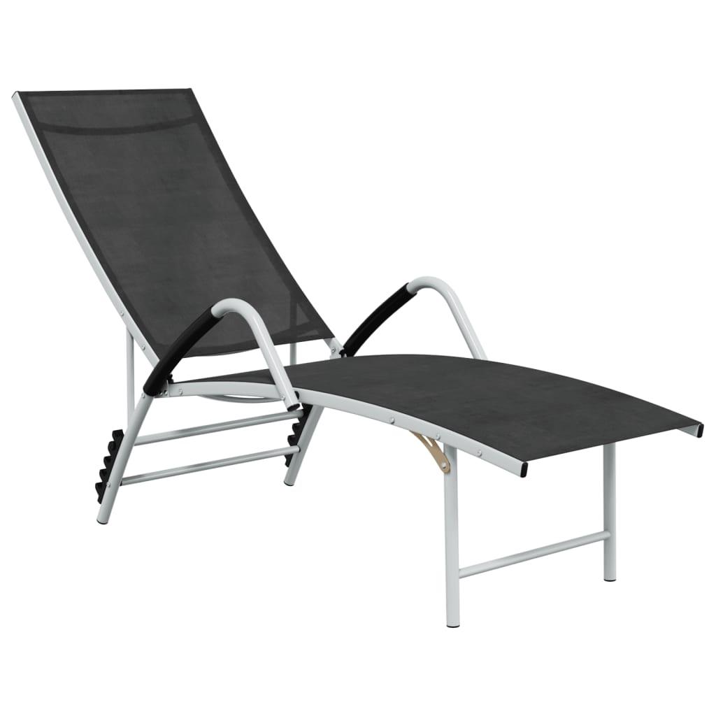 Sun Lounger Textilene and Aluminum Black at Set Shop and Smile