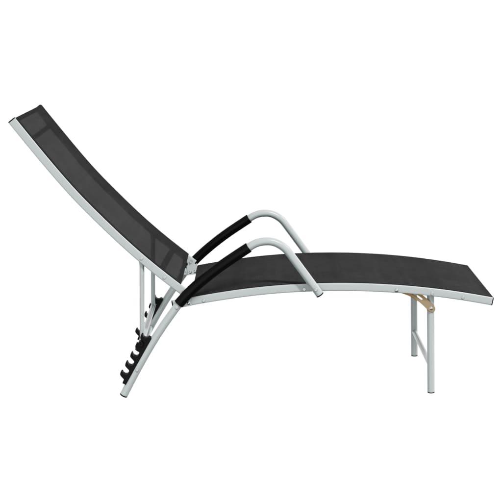 Sun Lounger Textilene and Aluminum Black at Set Shop and Smile