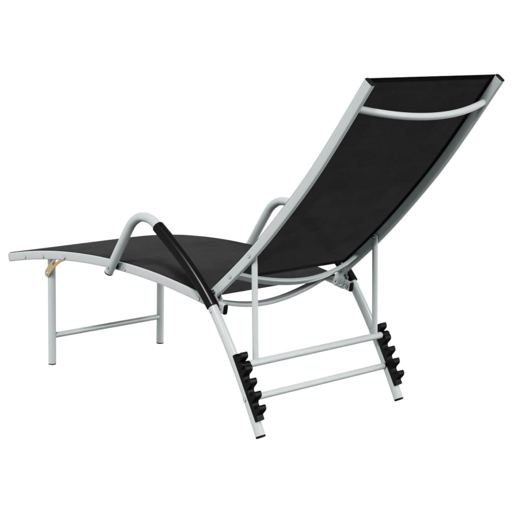Sun Lounger Textilene and Aluminum Black at Set Shop and Smile