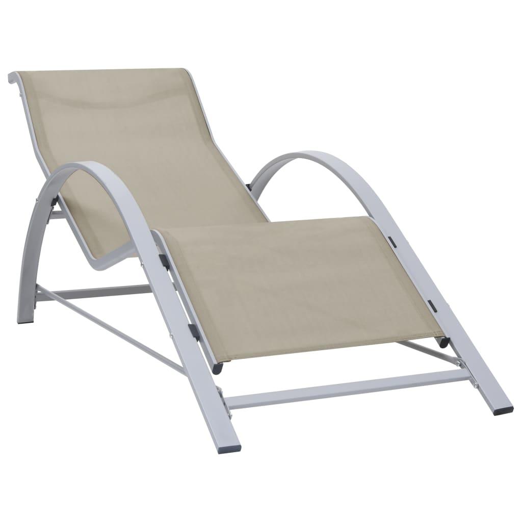 Sunlounger Textilene and Aluminum Cream at Set Shop and Smile