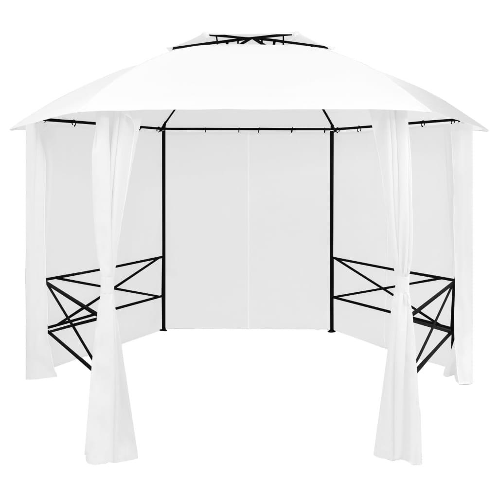 Garden Marquee with Curtains 141.7"x122.8"x104.3" White 0.6 oz/ft² at Set Shop and Smile