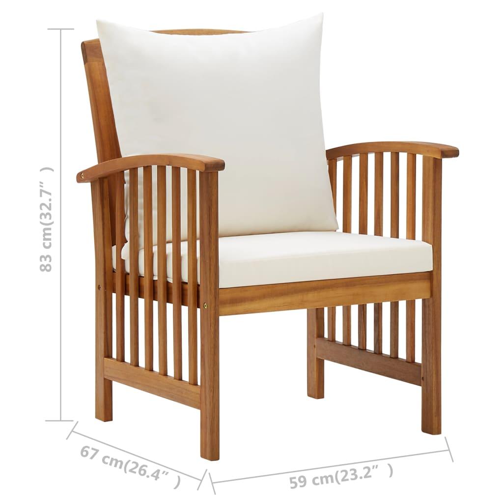 Patio Chairs with Cushions 2 pcs Solid Acacia Wood at Set Shop and Smile