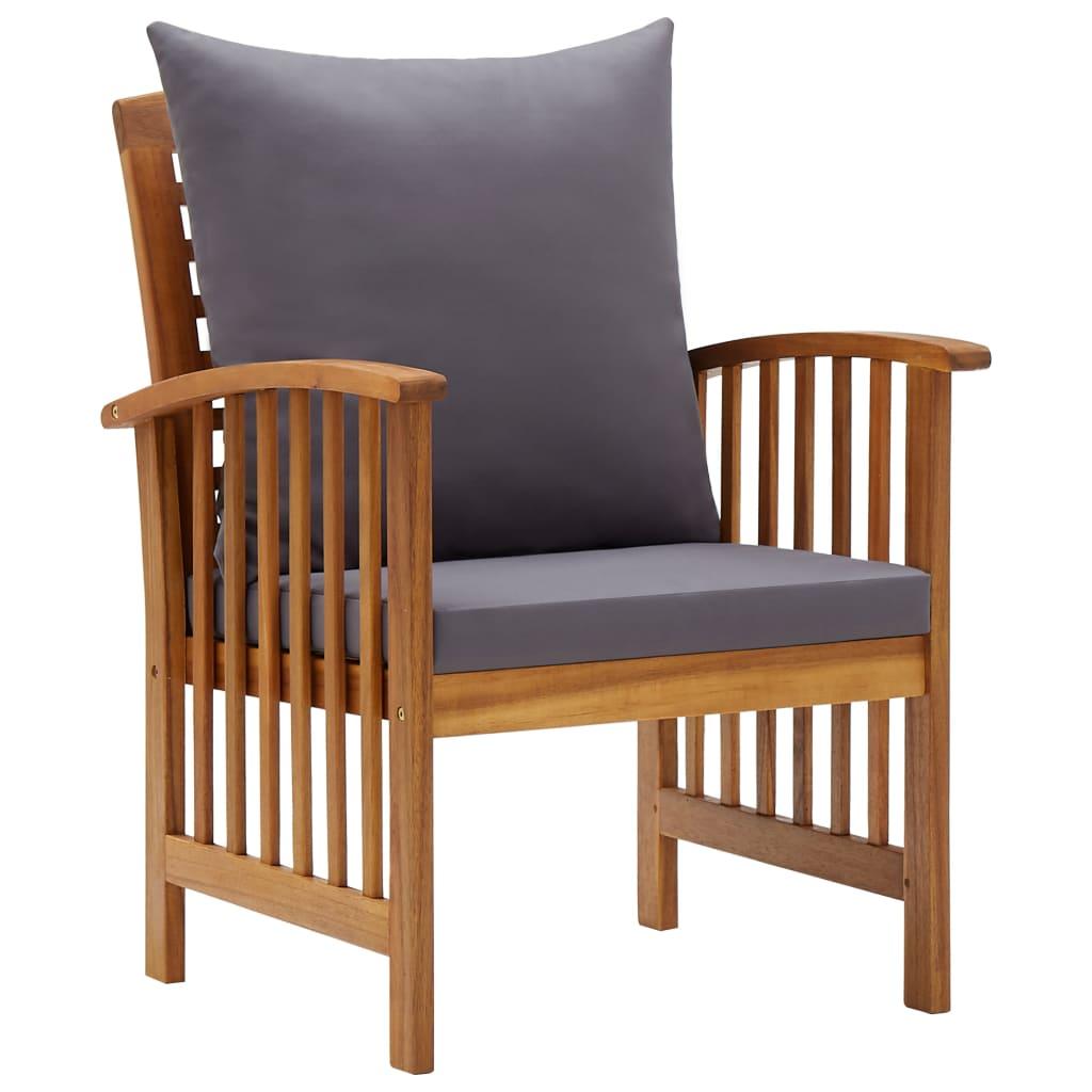 Patio Chairs with Cushions 2 pcs Solid Acacia Wood at Set Shop and Smile