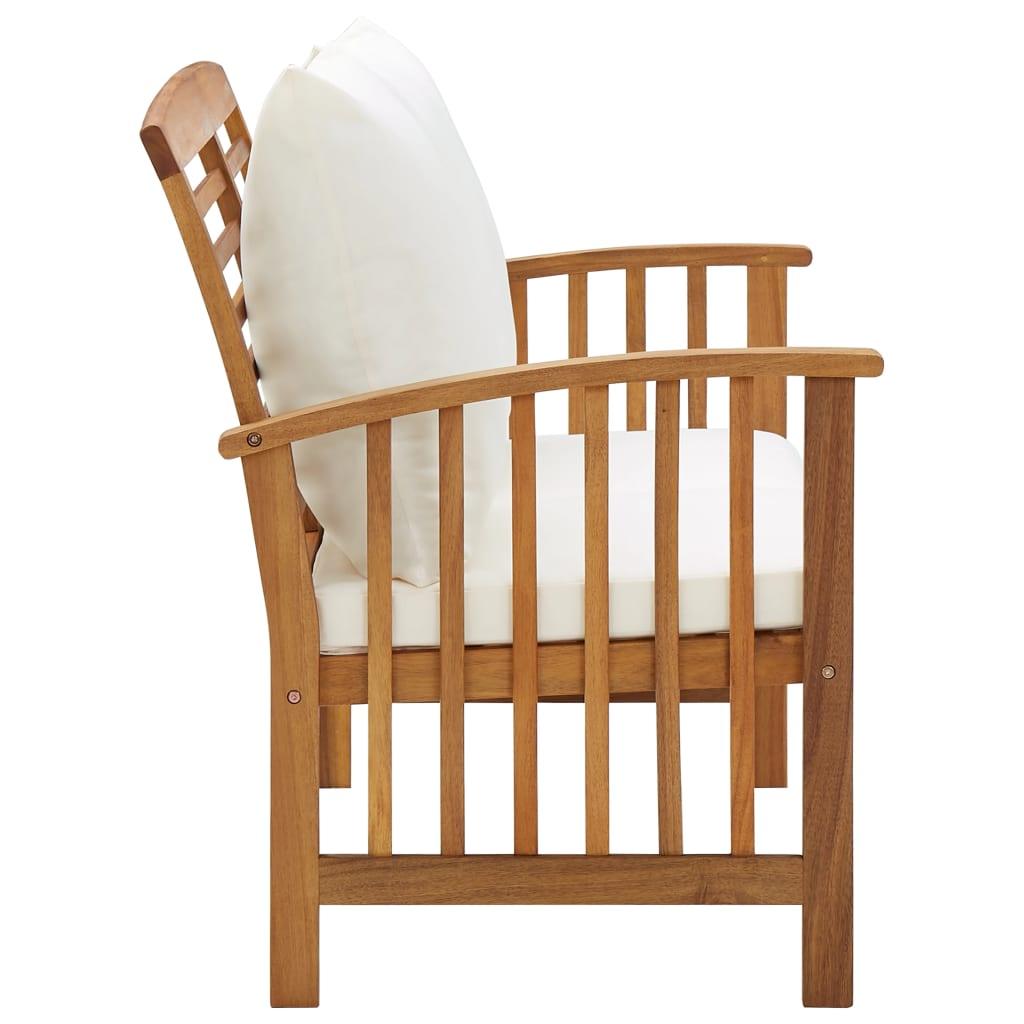 Patio Bench with Cushions 46.9" Solid Acacia Wood at Set Shop and Smile