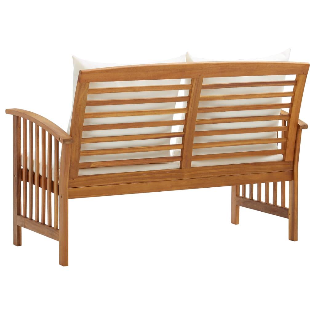 Patio Bench with Cushions 46.9" Solid Acacia Wood at Set Shop and Smile