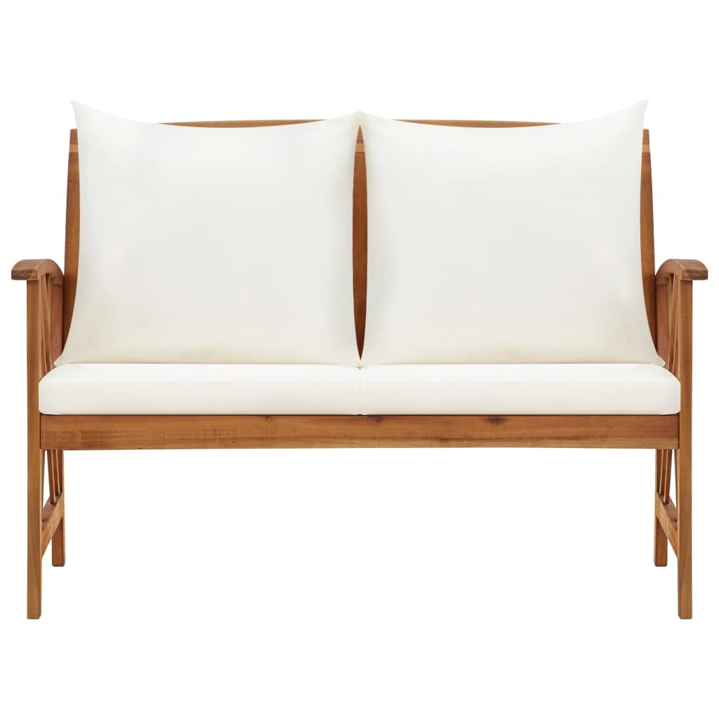 Patio Bench with Cushions 46.9" Solid Acacia Wood at Set Shop and Smile
