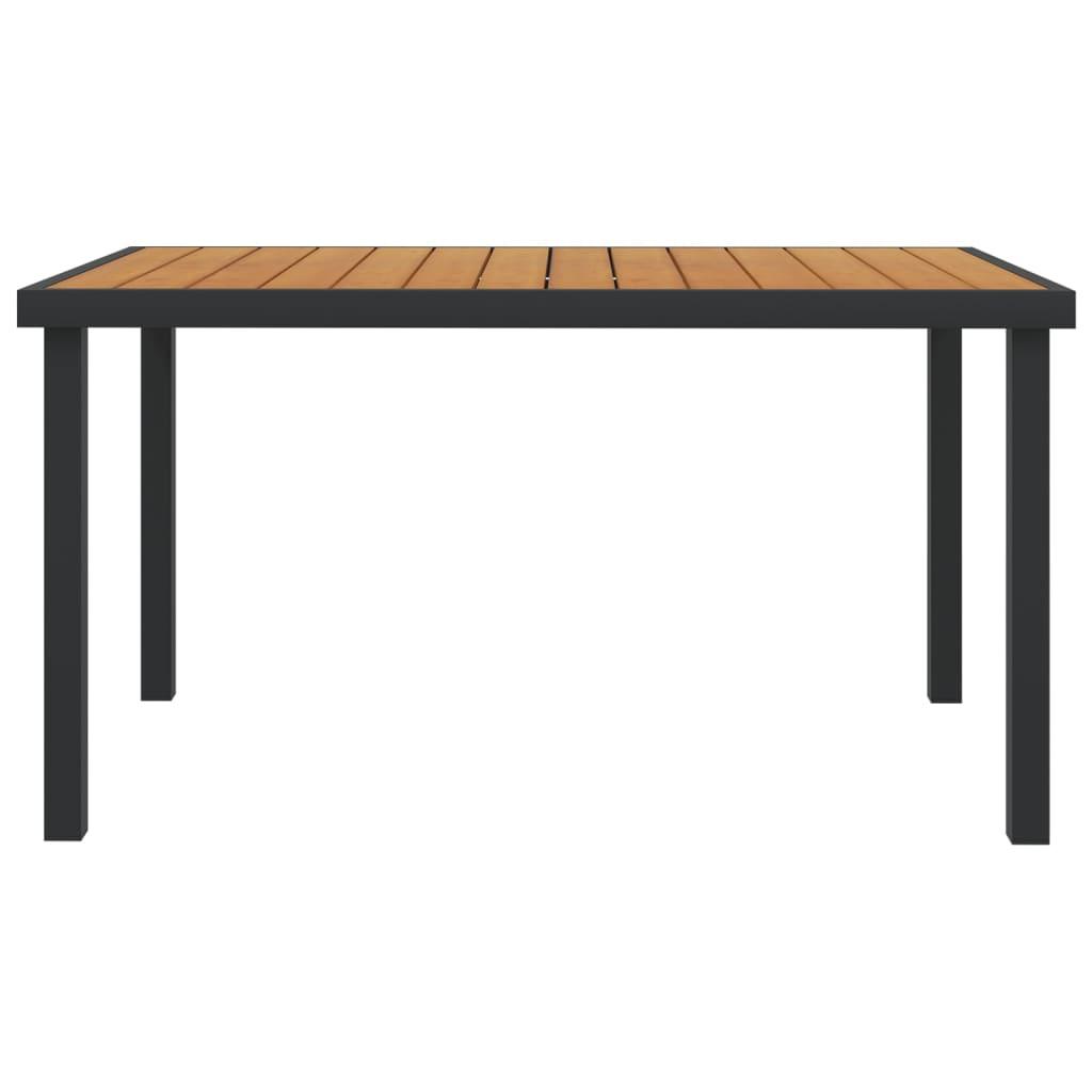 Patio Table Brown 55.1"x35.4"x29.1" Aluminum and WPC at Set Shop and Smile