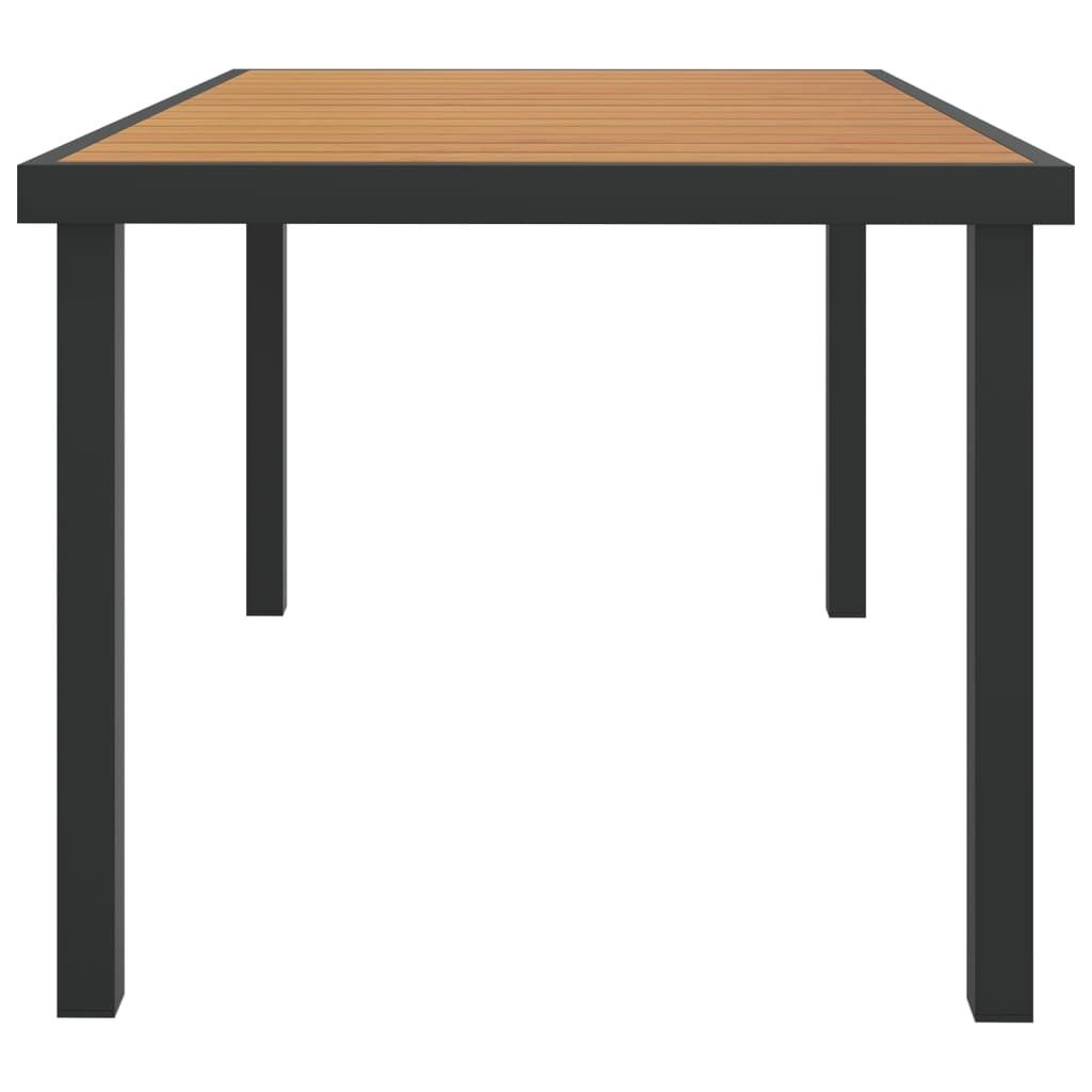 Patio Table Brown 55.1"x35.4"x29.1" Aluminum and WPC at Set Shop and Smile