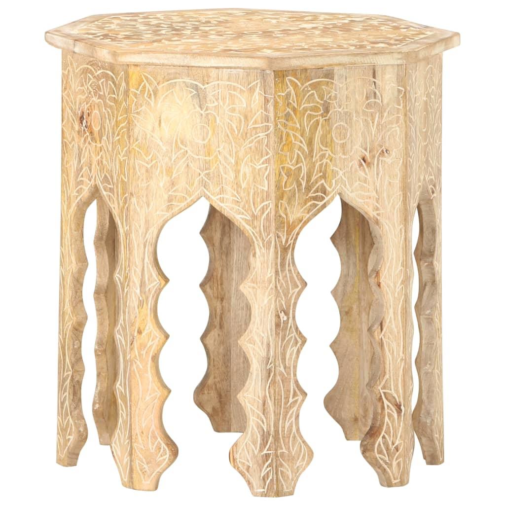 Side Table Ø18.9" Solid Mango Wood at Set Shop and Smile