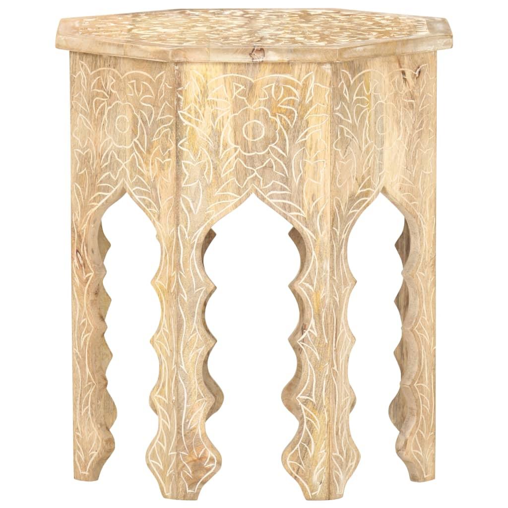 Side Table Ø18.9" Solid Mango Wood at Set Shop and Smile