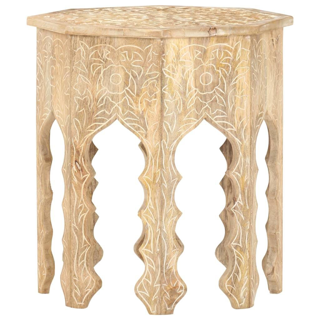 Side Table Ø18.9" Solid Mango Wood at Set Shop and Smile