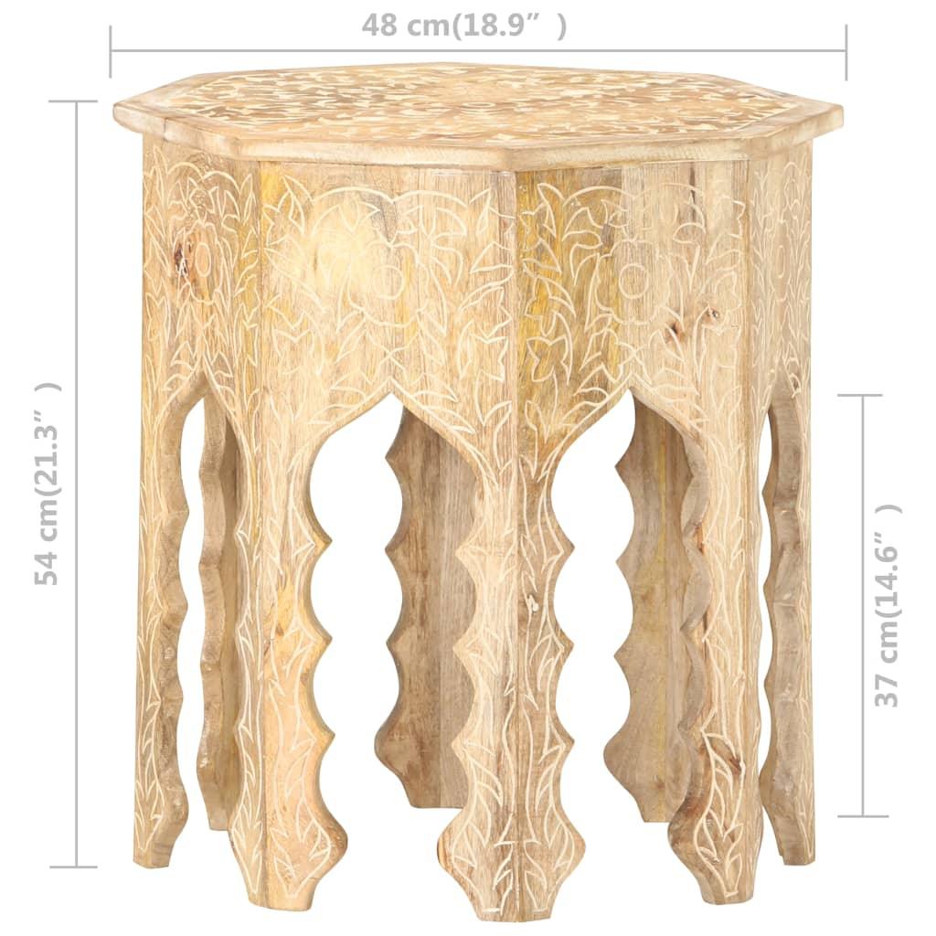 Side Table Ø18.9" Solid Mango Wood at Set Shop and Smile