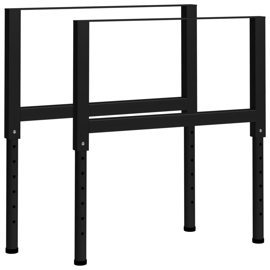 Adjustable Work Bench Frames 2 pcs Metal 33.5"x(27.2"-37.6") Black at Set Shop and Smile