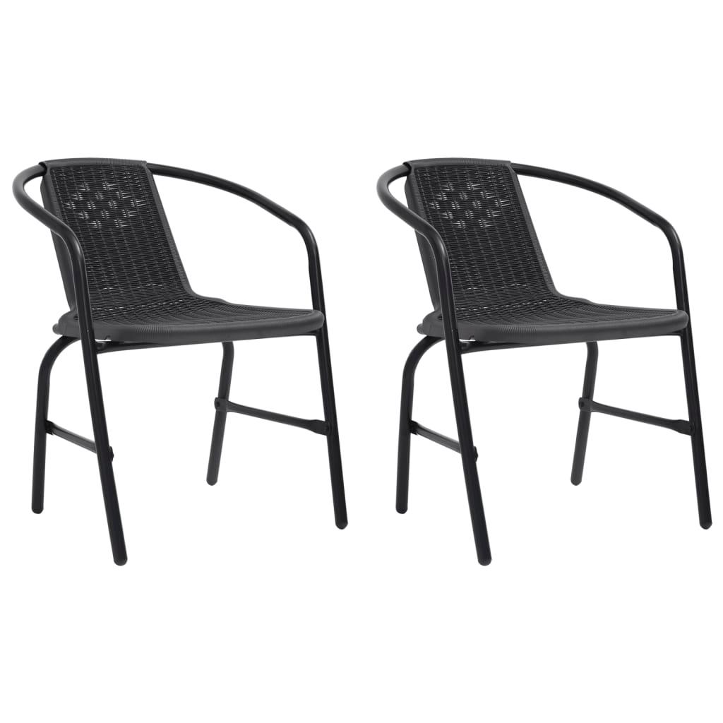 Patio Chairs 2 pcs Plastic Rattan and Steel 242.5 lb at Set Shop and Smile