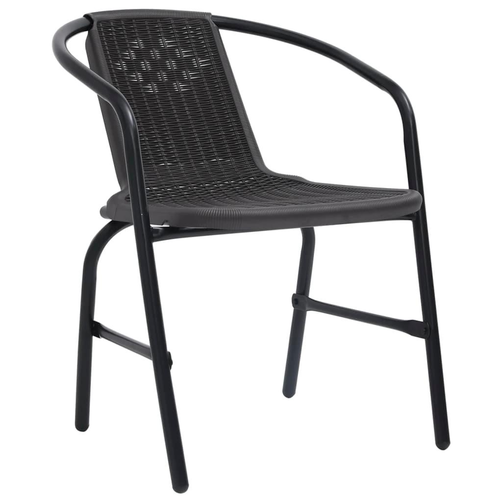 Patio Chairs 2 pcs Plastic Rattan and Steel 242.5 lb at Set Shop and Smile
