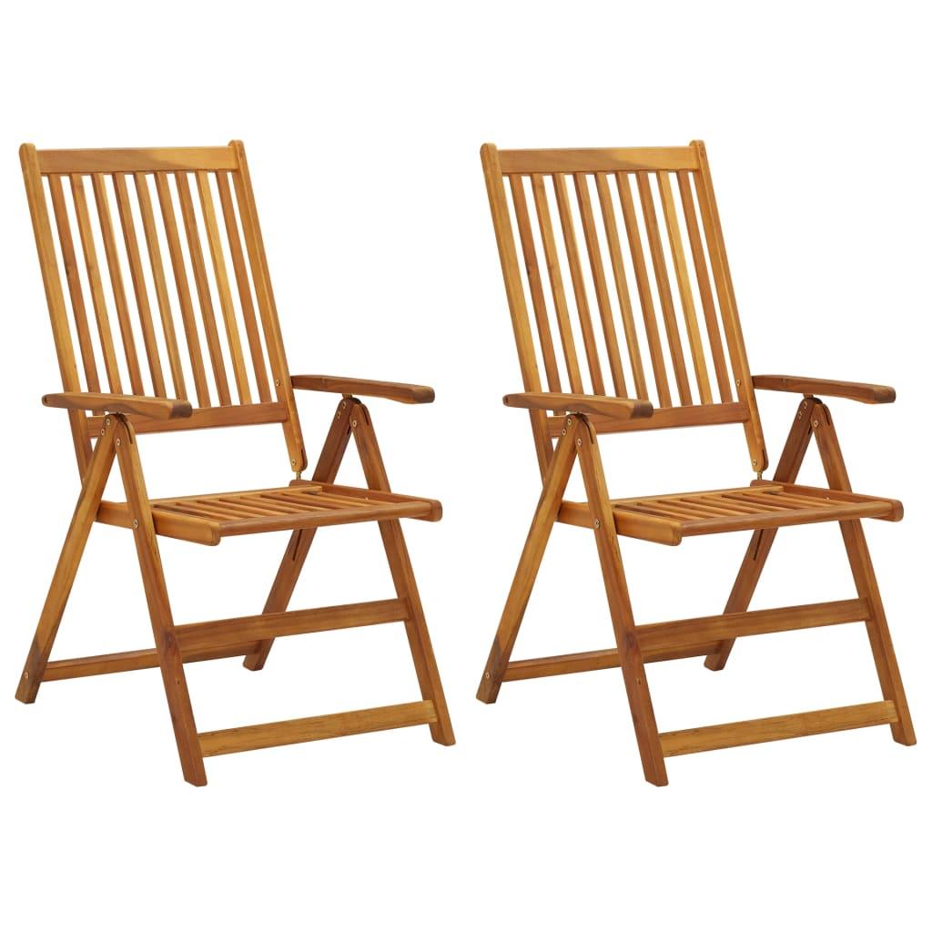 Patio Reclining Chairs 2 pcs Solid Acacia Wood at Set Shop and Smile