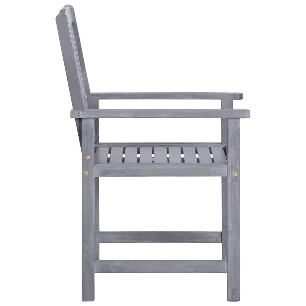 Patio Chairs 4 pcs Solid Acacia Wood Gray at Set Shop and Smile