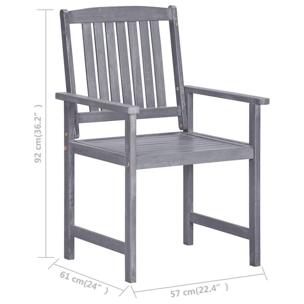 Patio Chairs 4 pcs Solid Acacia Wood Gray at Set Shop and Smile