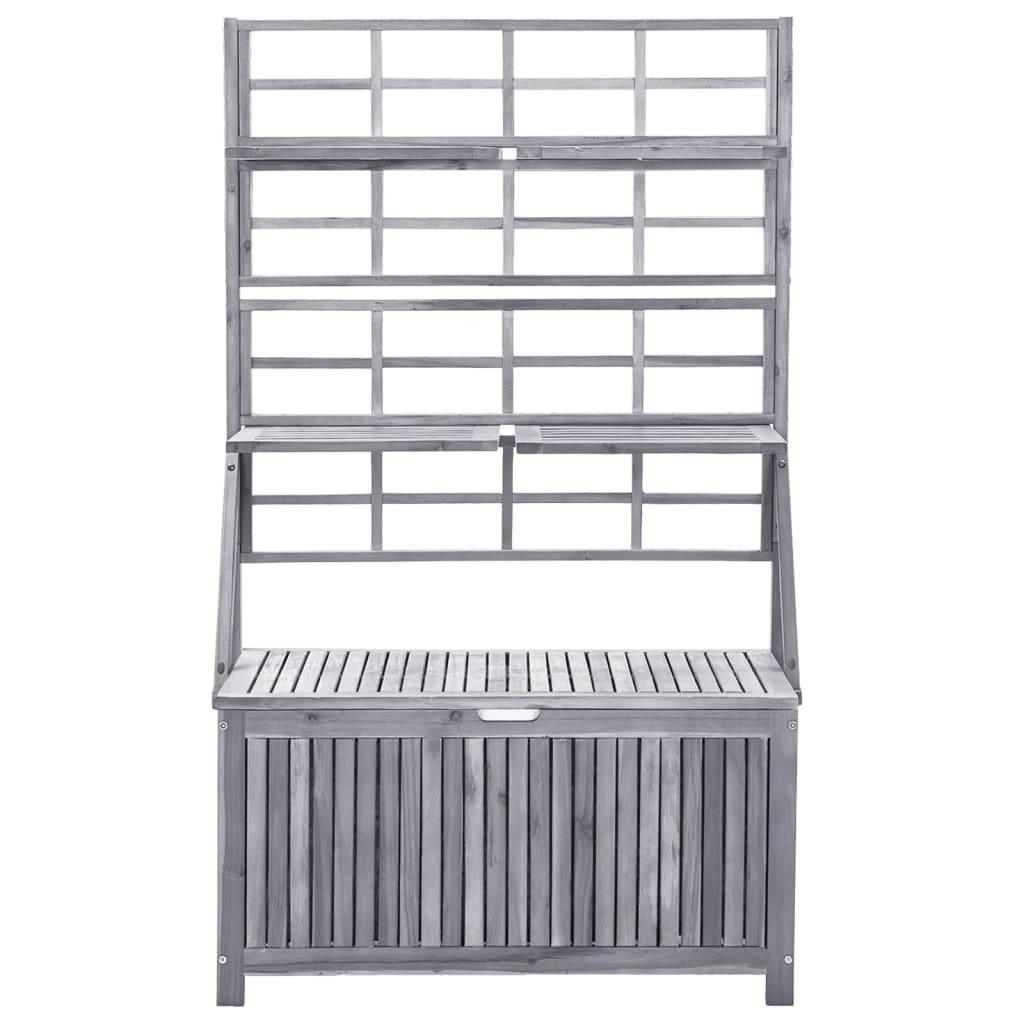 Storage Box with Trellis Gray 39"x21.7"x63" Solid Acacia Wood at Set Shop and Smile