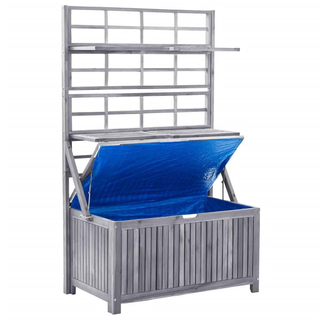 Storage Box with Trellis Gray 39"x21.7"x63" Solid Acacia Wood at Set Shop and Smile