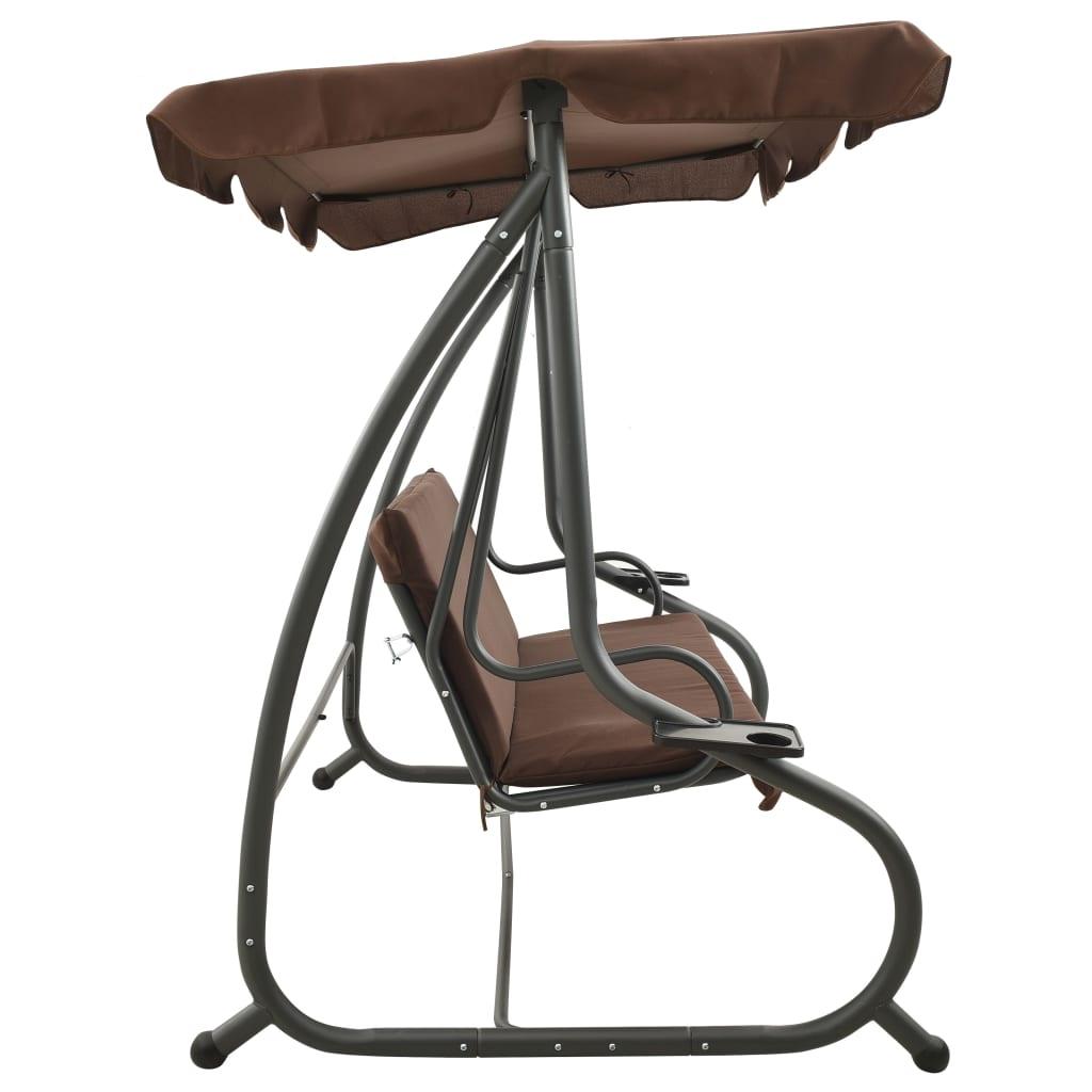 Outdoor Swing Bench with Canopy Coffee at Set Shop and Smile