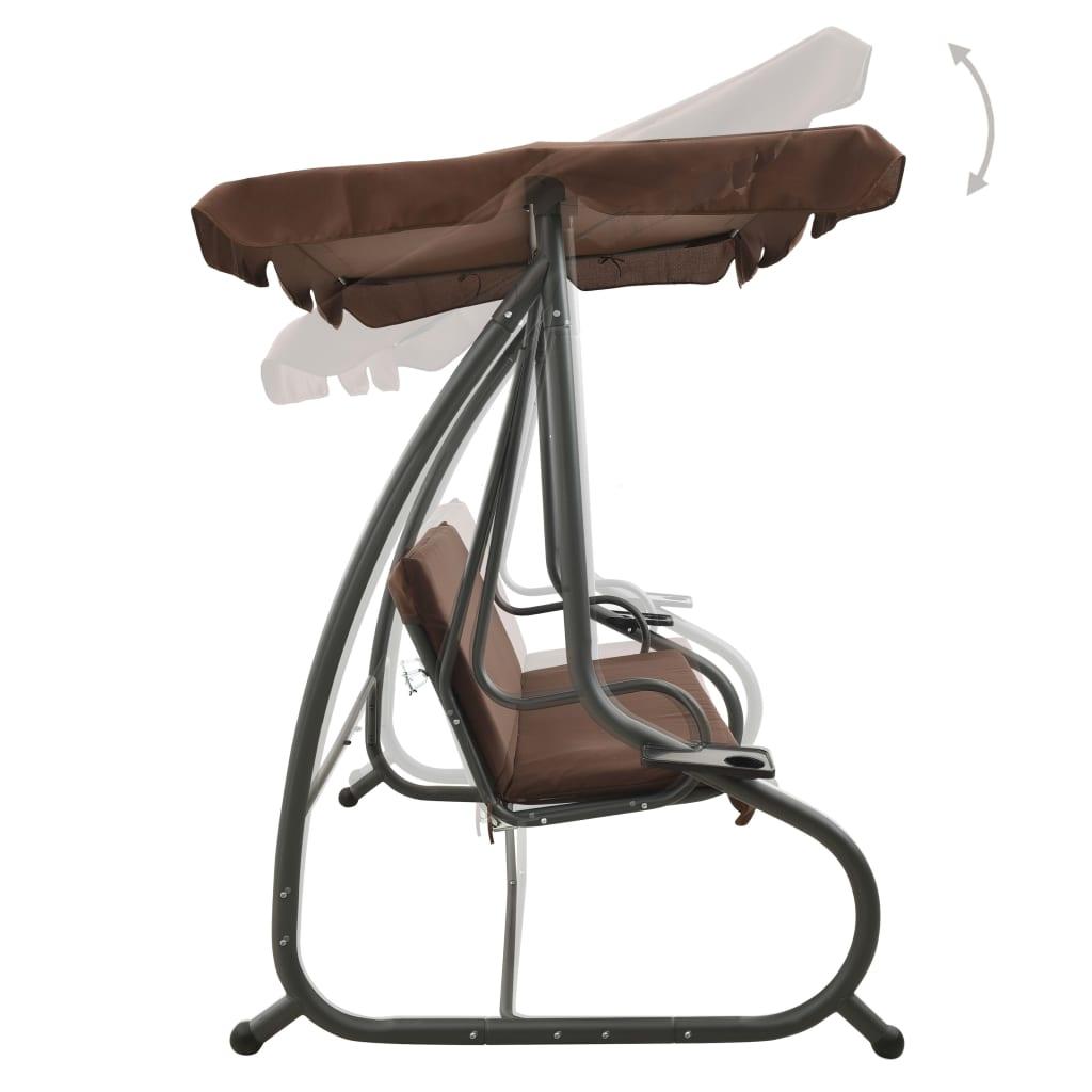 Outdoor Swing Bench with Canopy Coffee at Set Shop and Smile